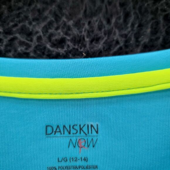 Danskin Now Womens T-Shirt Blue Size Large 100% Polyester Short Sleeve Pullover - Picture 5 of 12